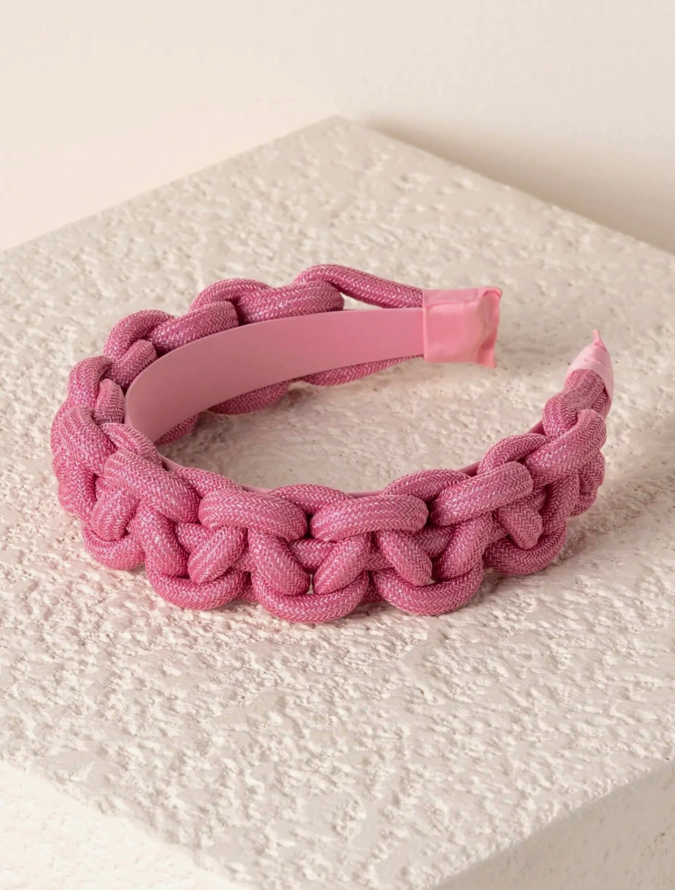 Pink Shimmer All Over Soft Braided Headband