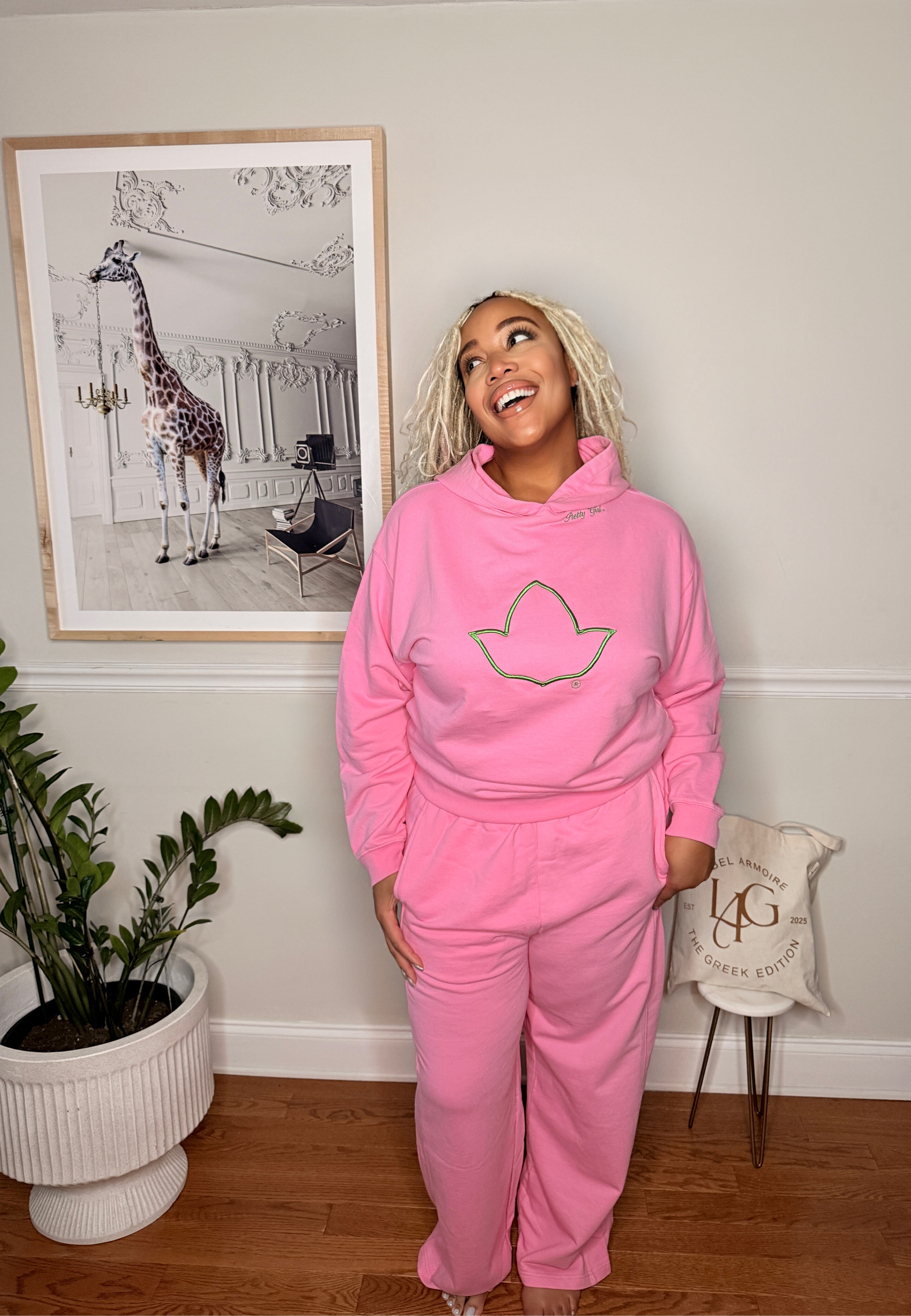 Simply Luxe Pink Wide Leg Sweatpants