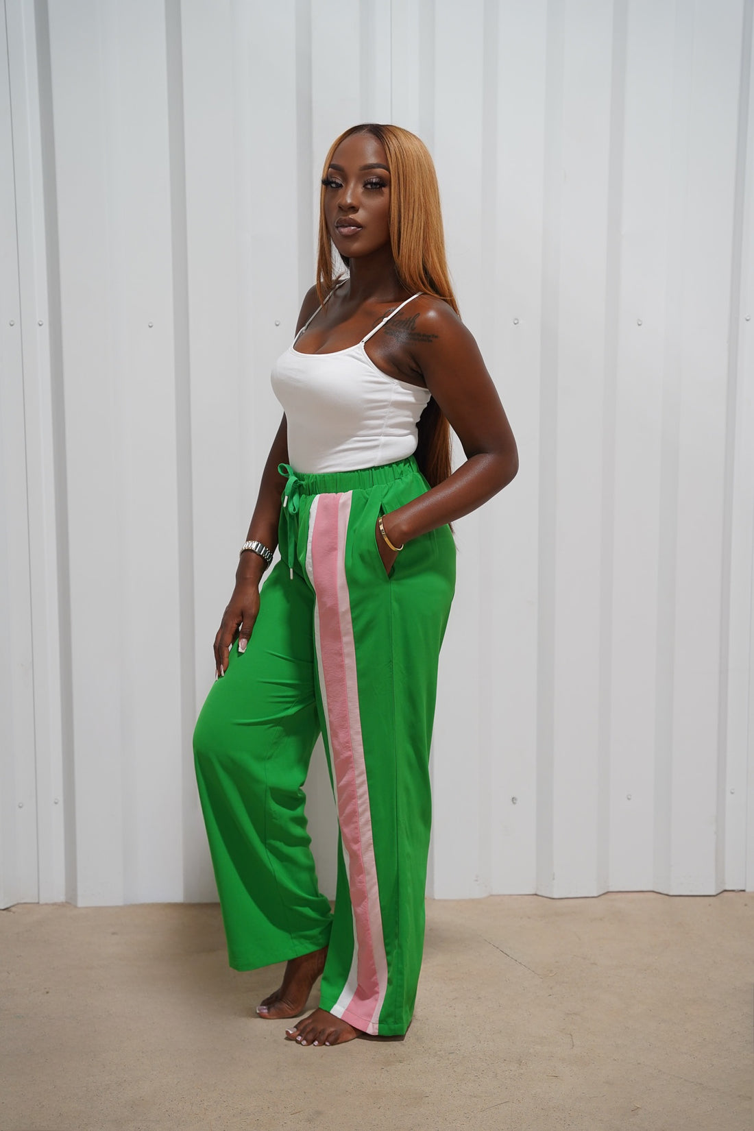 AKA® Contrast Stripped Pants