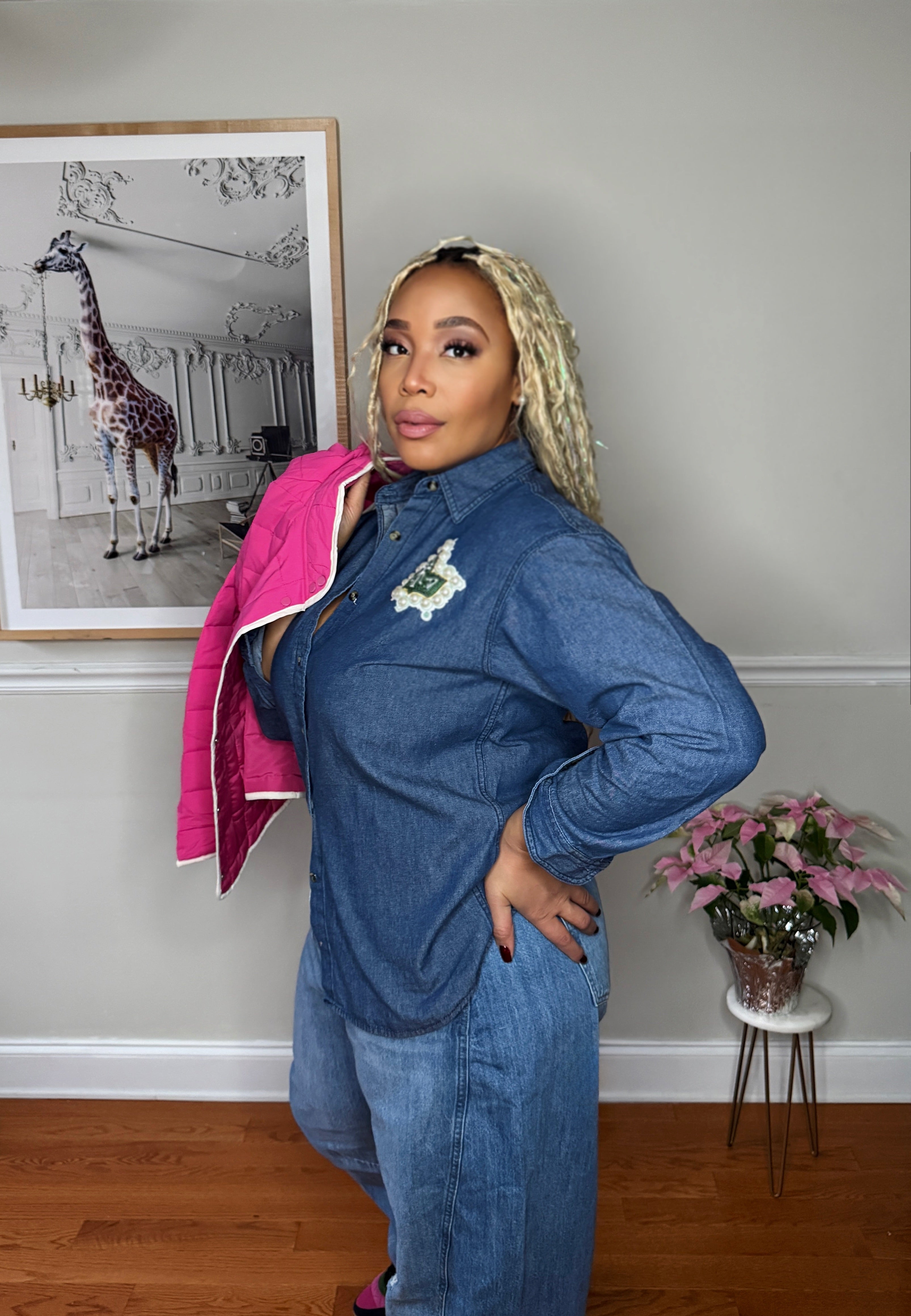 AKA® Denim & Pearls Shirt