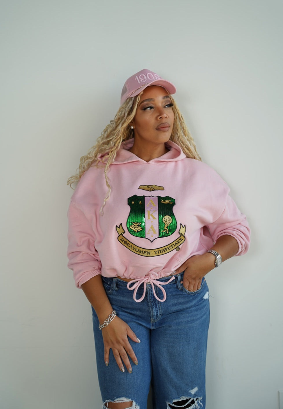 1908® Pearl String Trucker Hat (Salmon Pink)