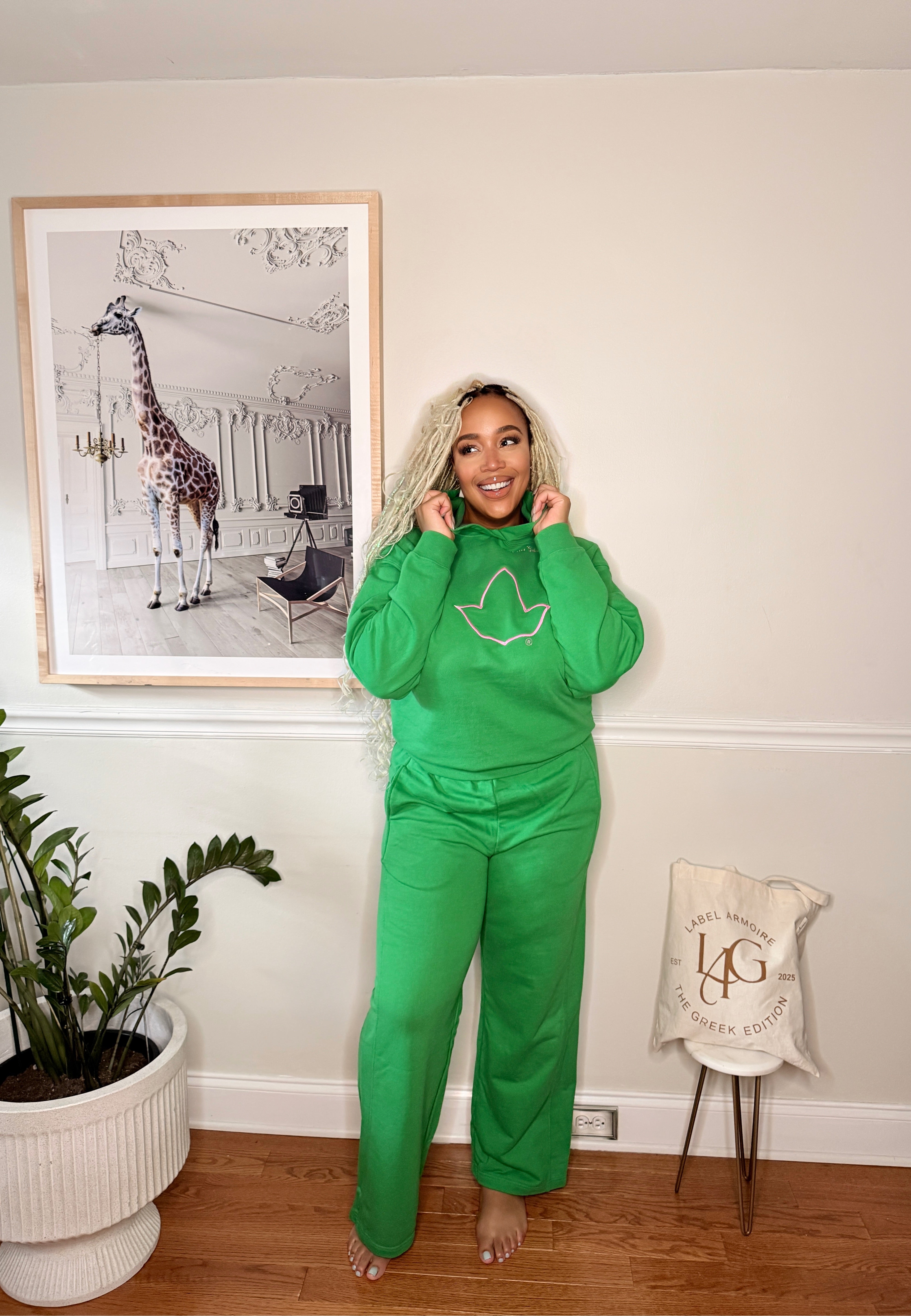 Simply Luxe Green Wide Leg Sweatpants