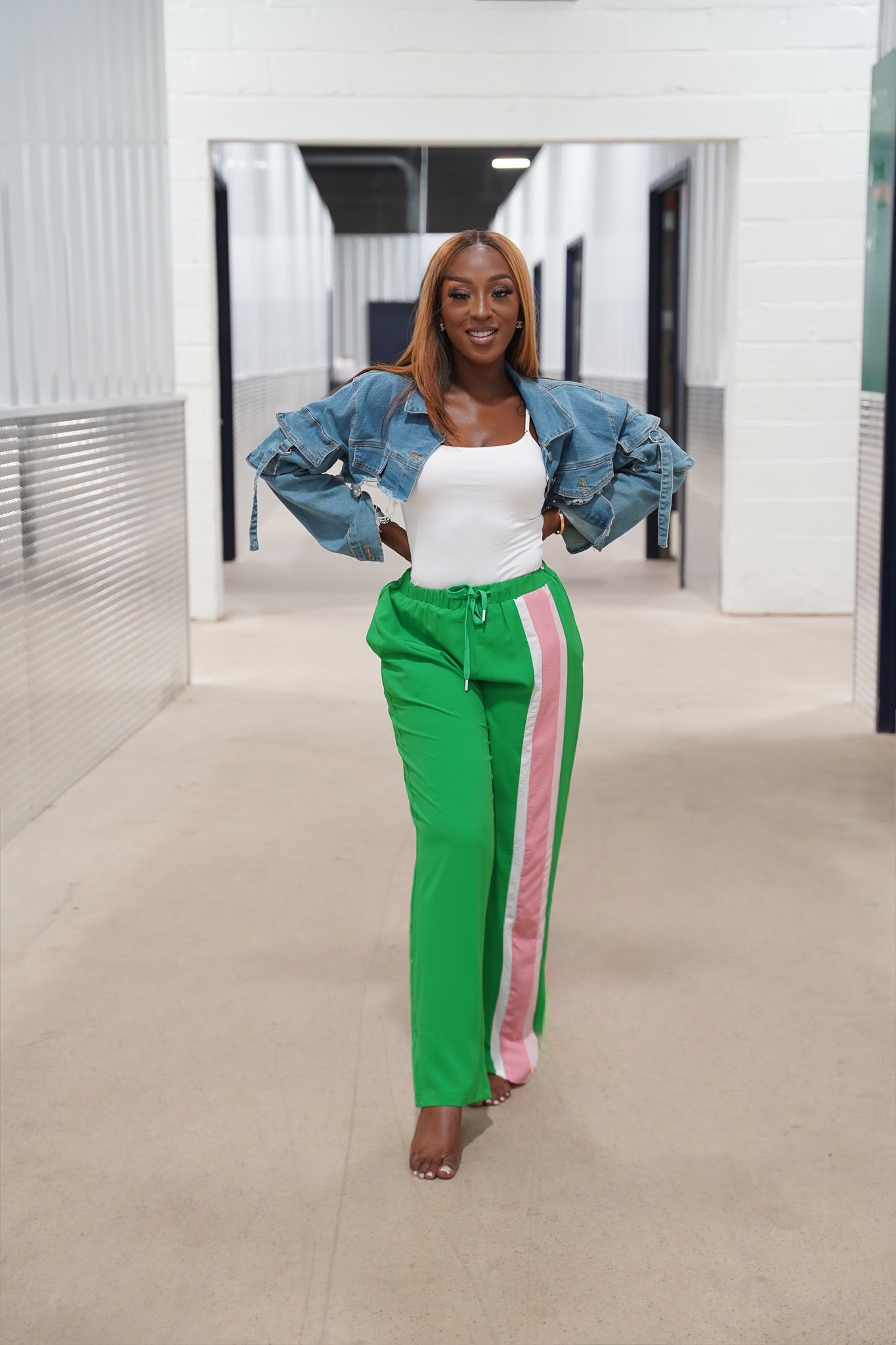 AKA® Contrast Stripped Pants