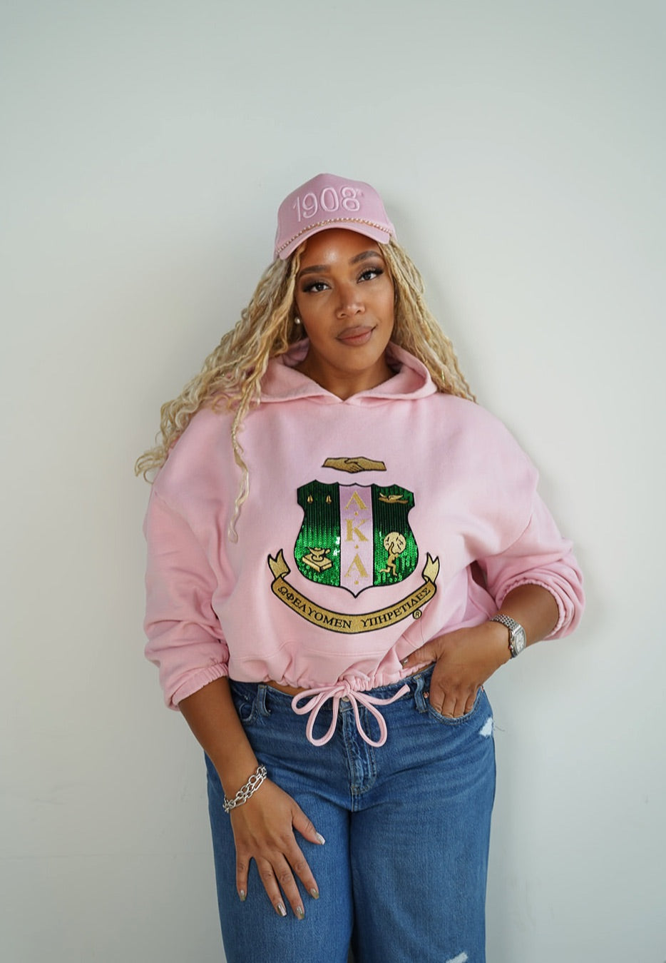 1908® Pearl String Trucker Hat (Salmon Pink)