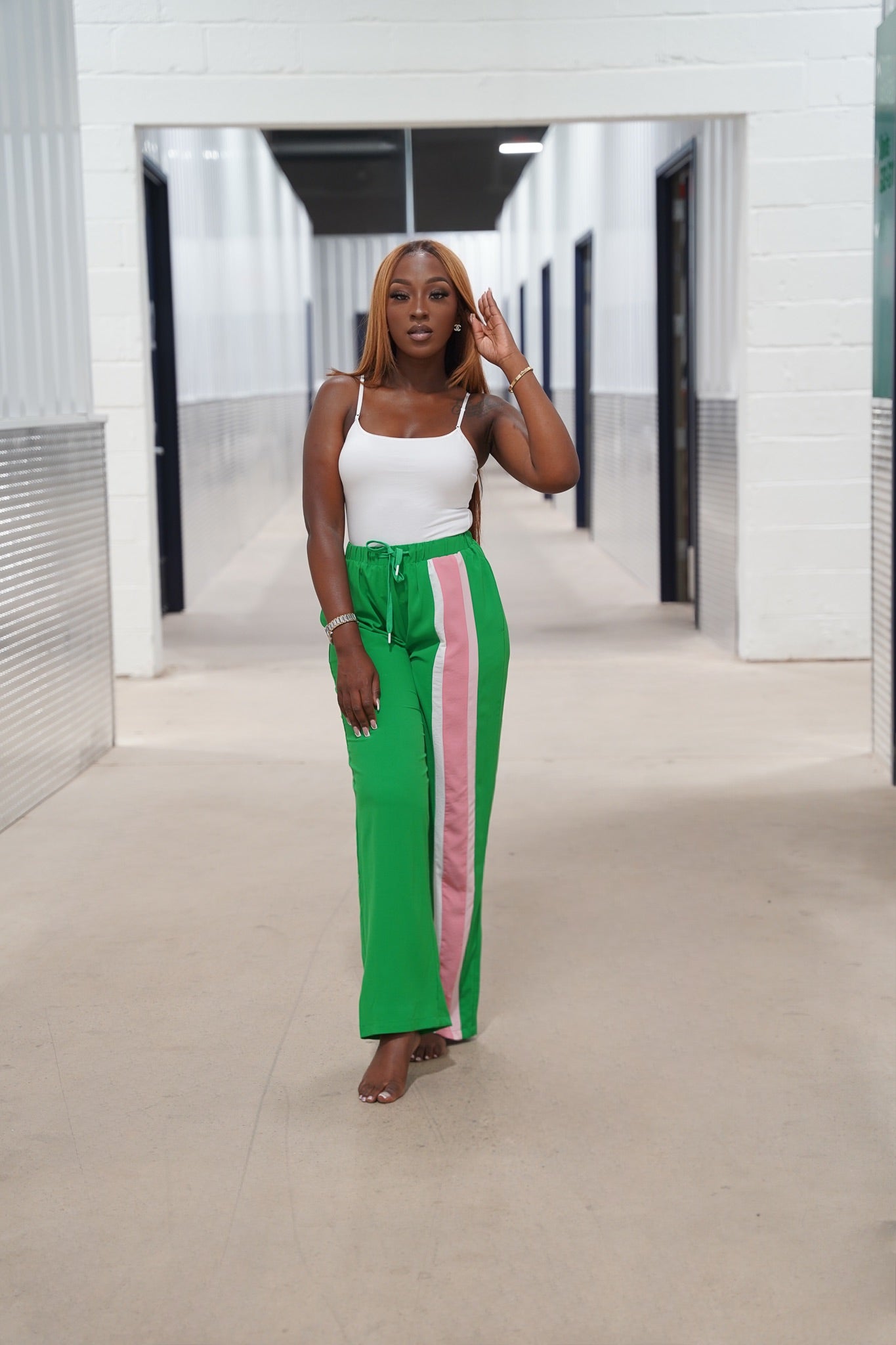 AKA® Contrast Stripped Pants