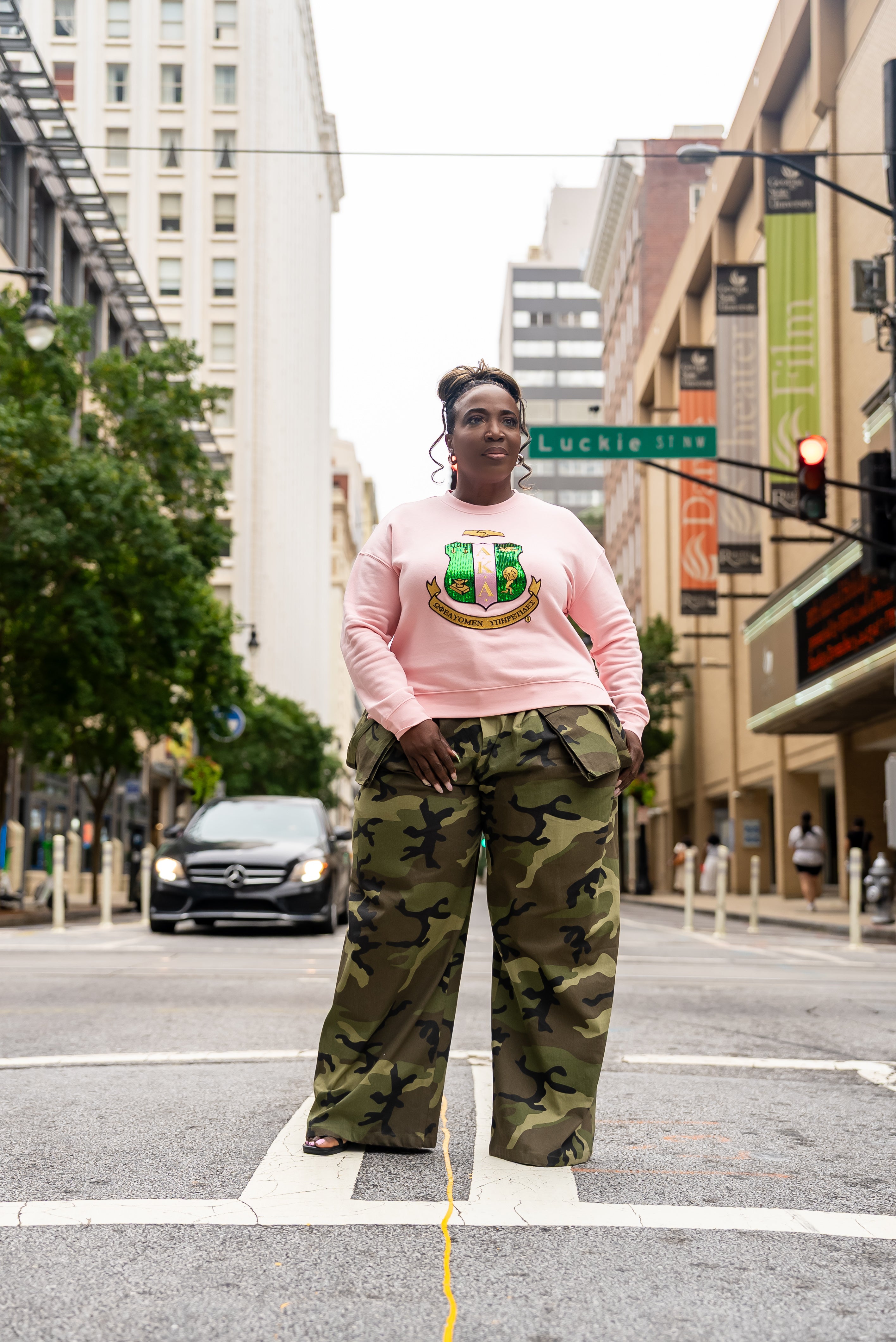 Soft Girl Era Sequin Shield Sweatshirt