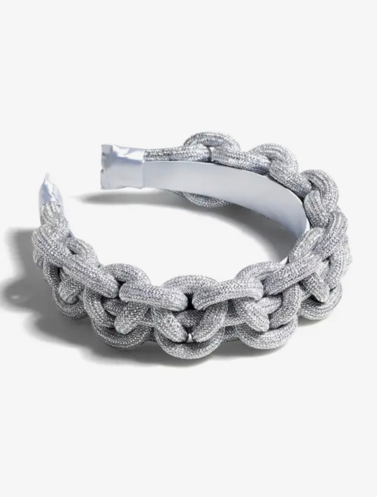 Silver Shimmer All Over Soft Braided Headband