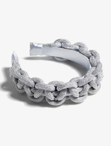 Silver Shimmer All Over Soft Braided Headband