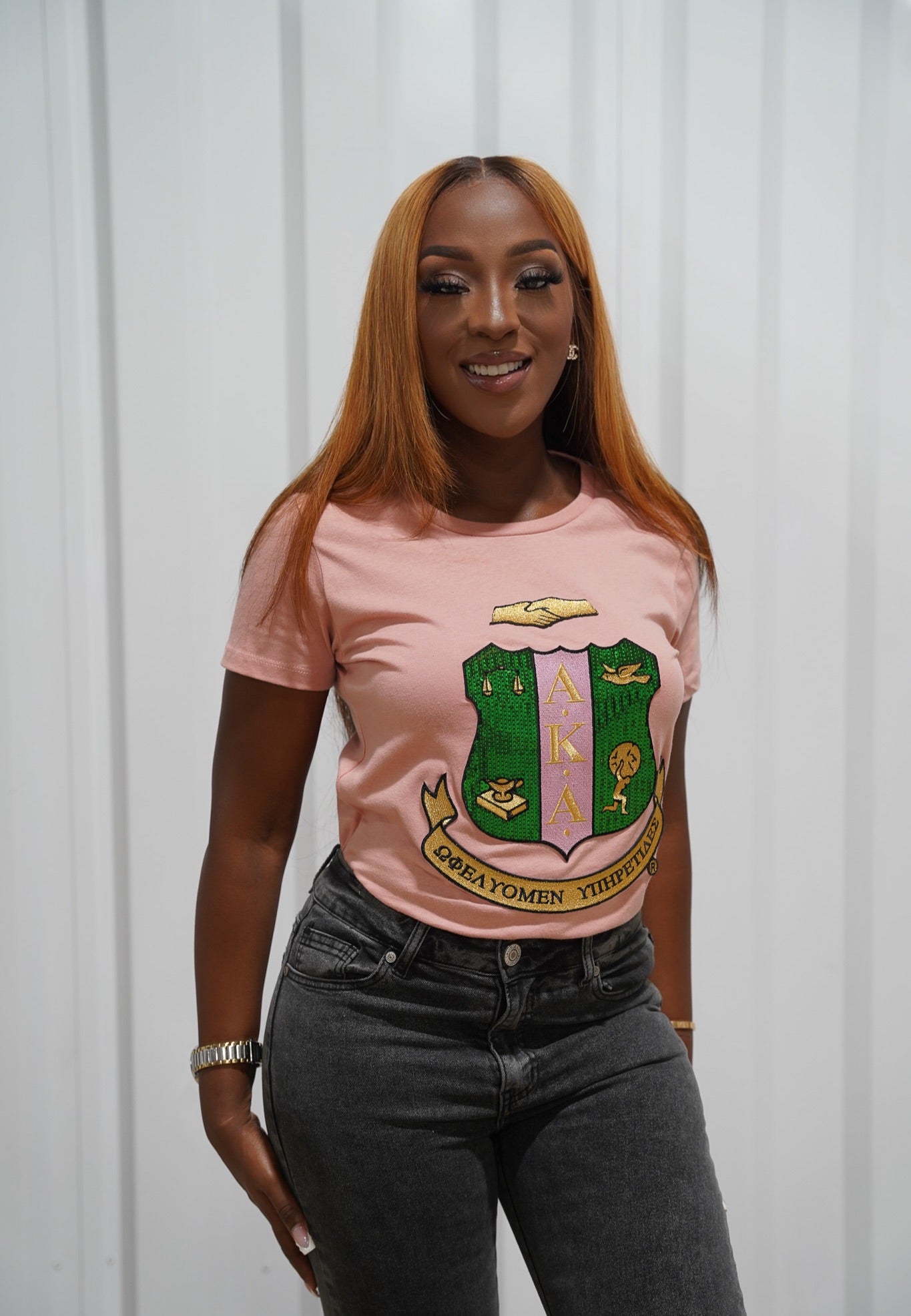 Mauvelous Sequin Shield Tee