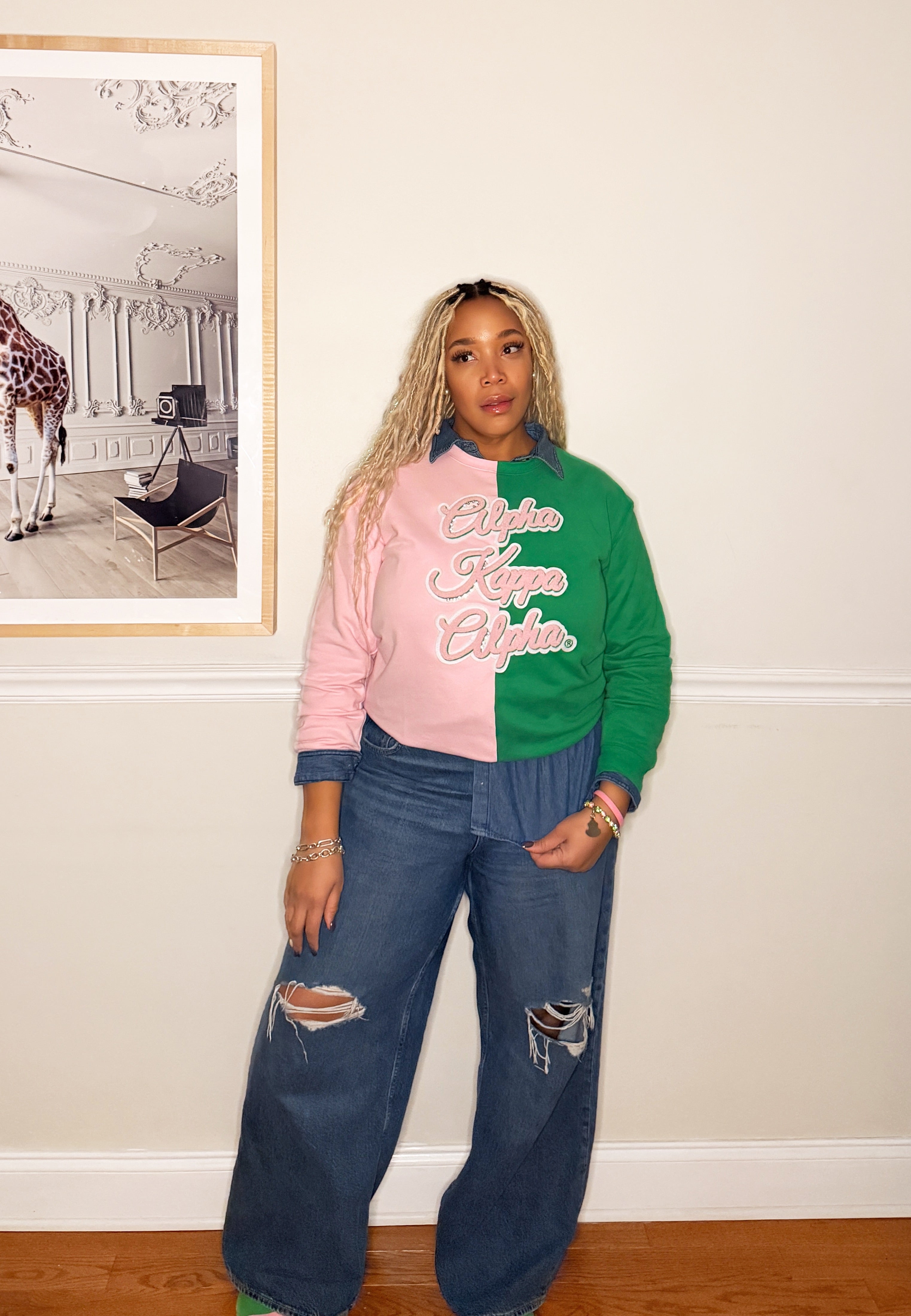 AKA® Color Block Sweatshirt Redefined
