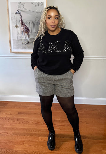 AKA® Black Pearl Embellished Sweatshirt
