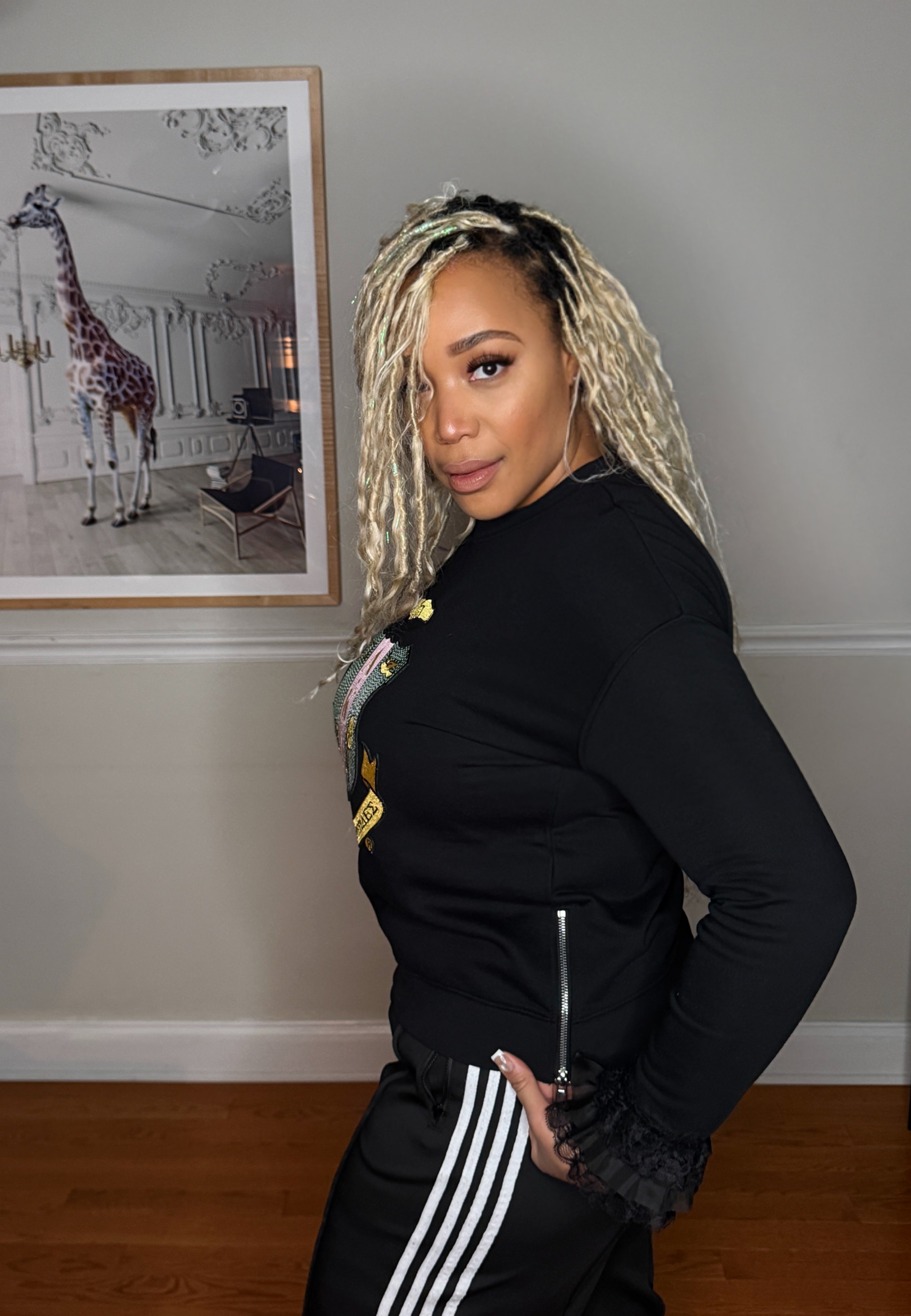 AKA® Lace, Ruffle & Sequin Shield Sweatshirt