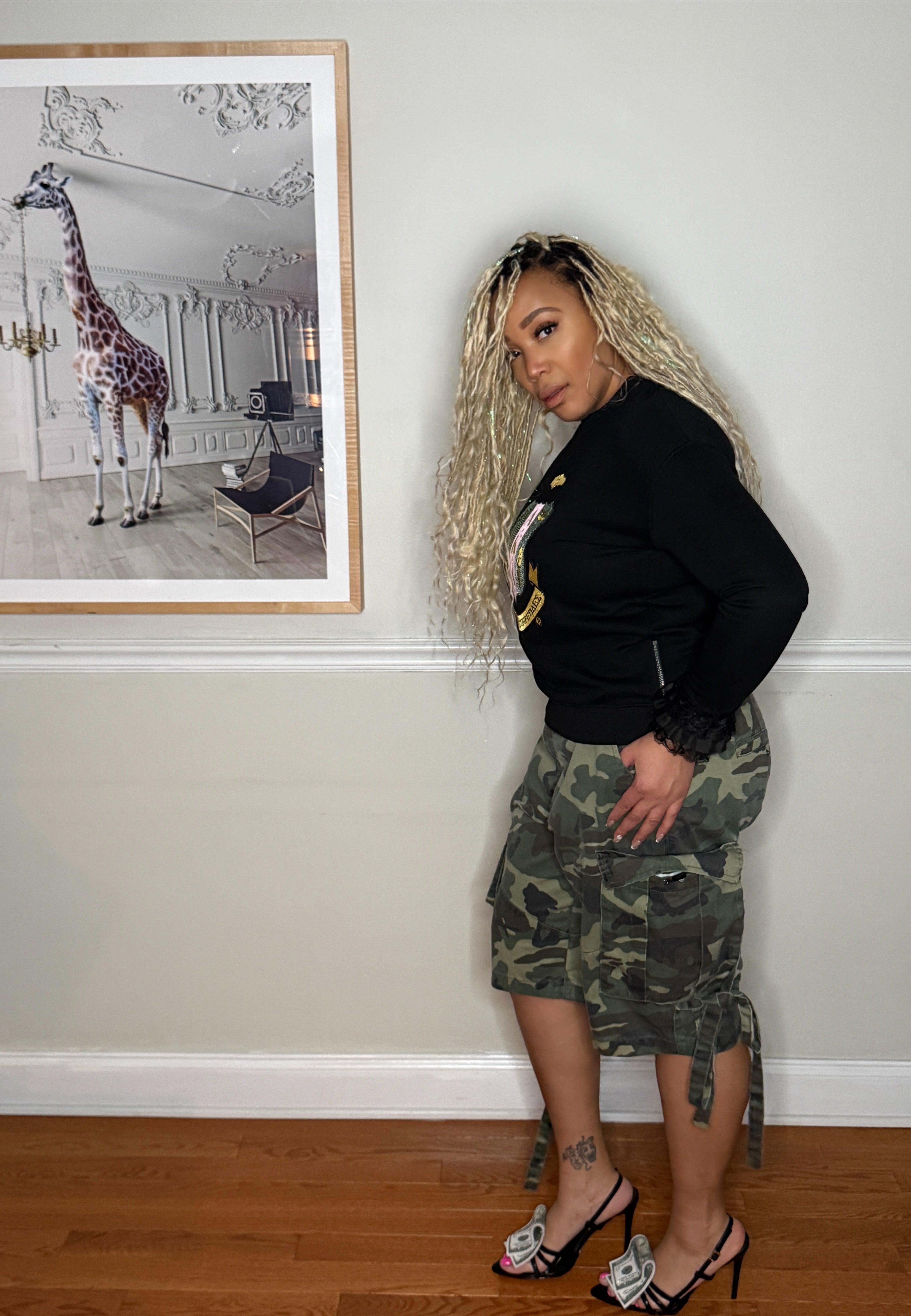 AKA® Lace, Ruffle & Sequin Shield Sweatshirt