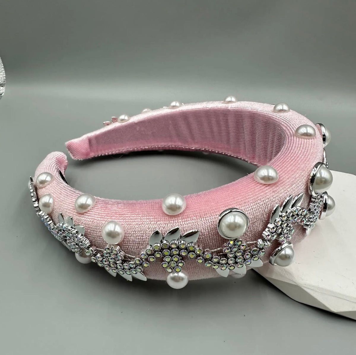 Pearls Jewels Pink Headband