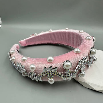 Pearls Jewels Pink Headband