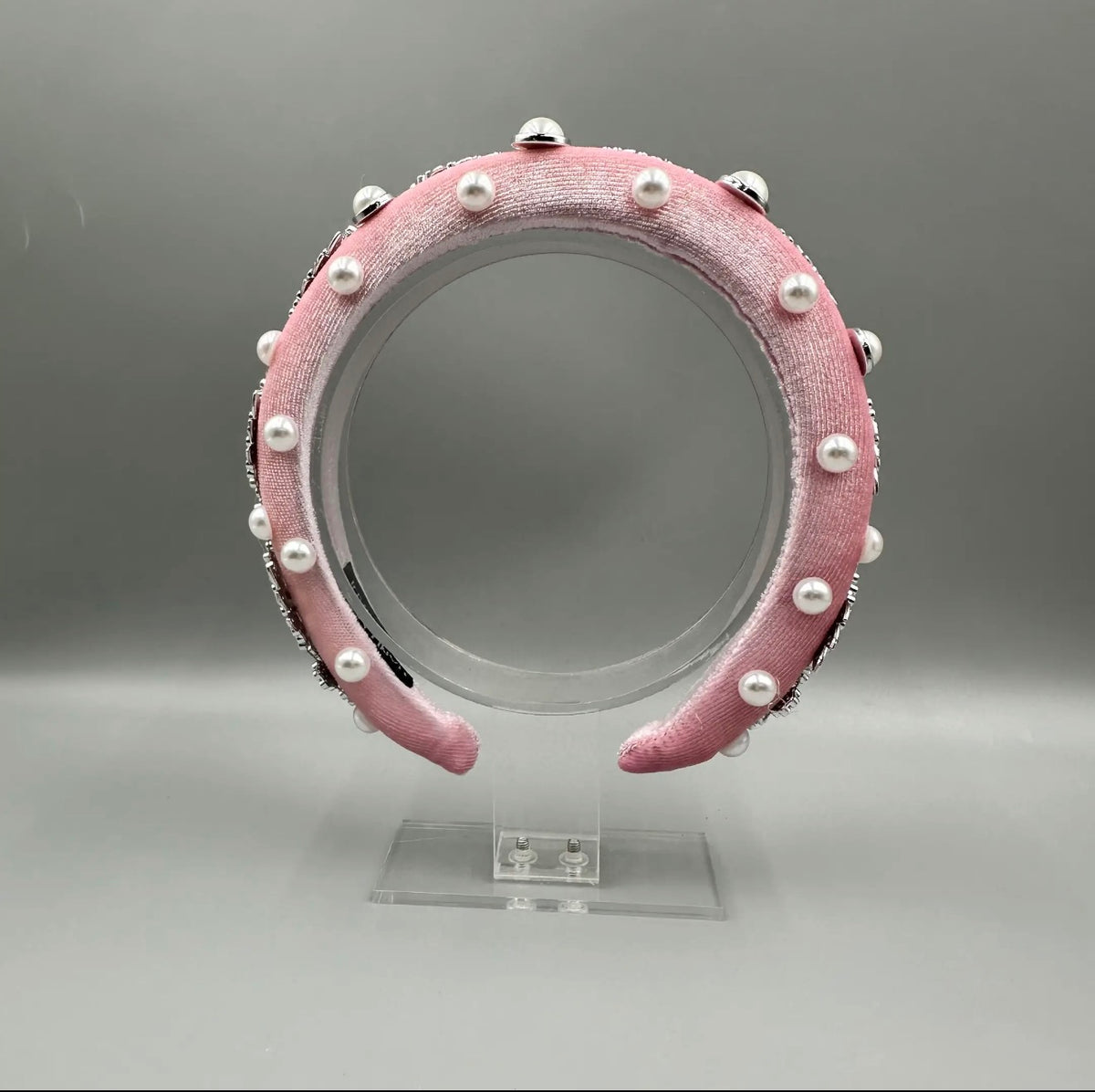 Pearls Jewels Pink Headband