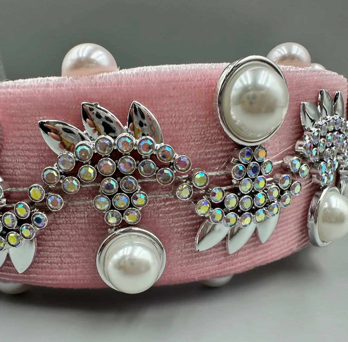 Pearls Jewels Pink Headband