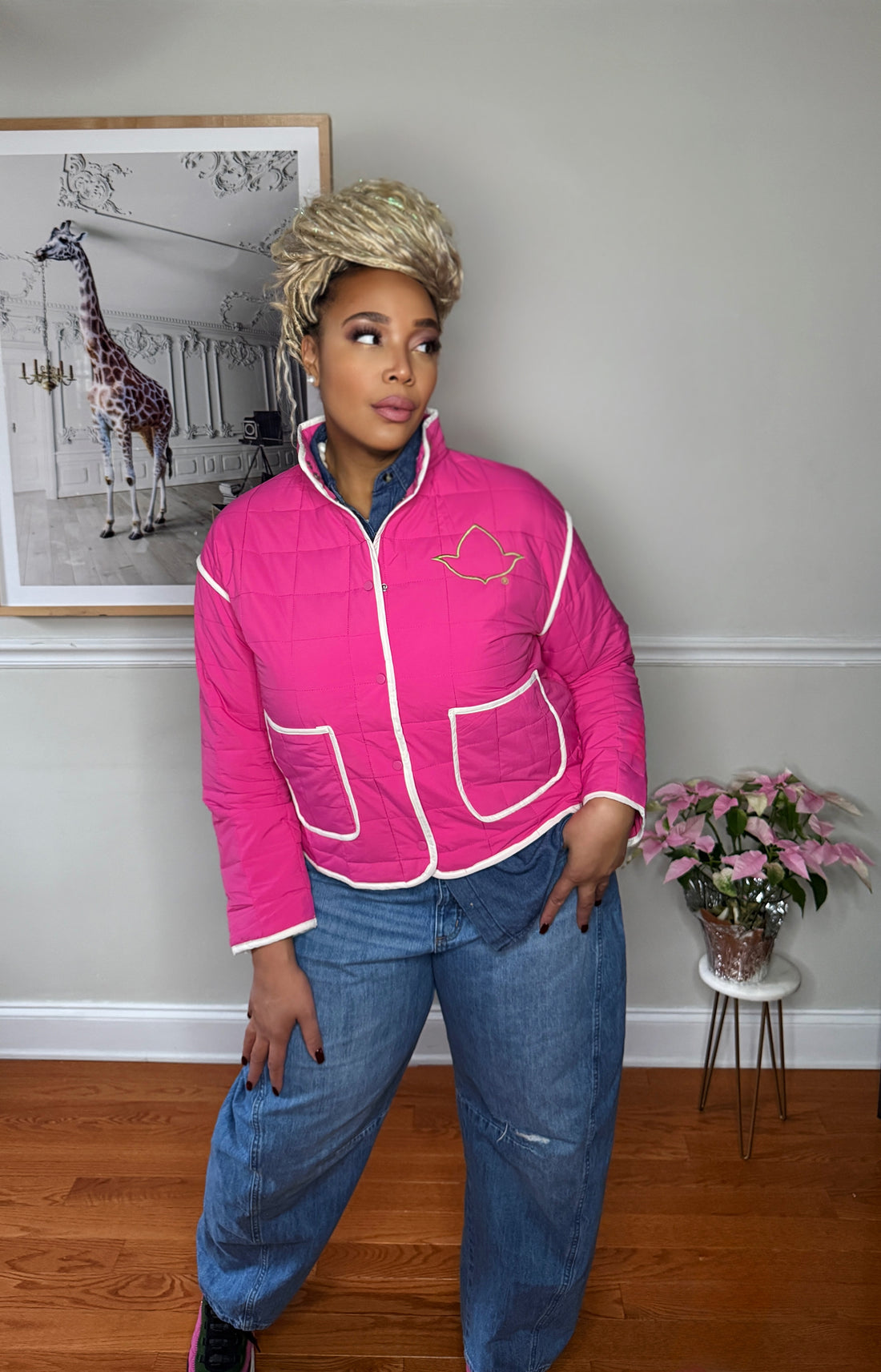 AKA® Pretty Pink Quilted Jacket