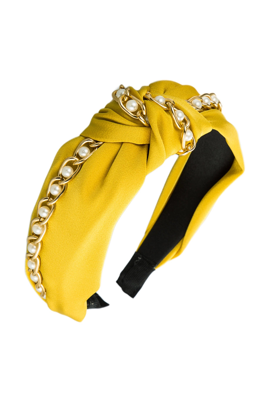 Pearl Chain Gold Knotted Headband